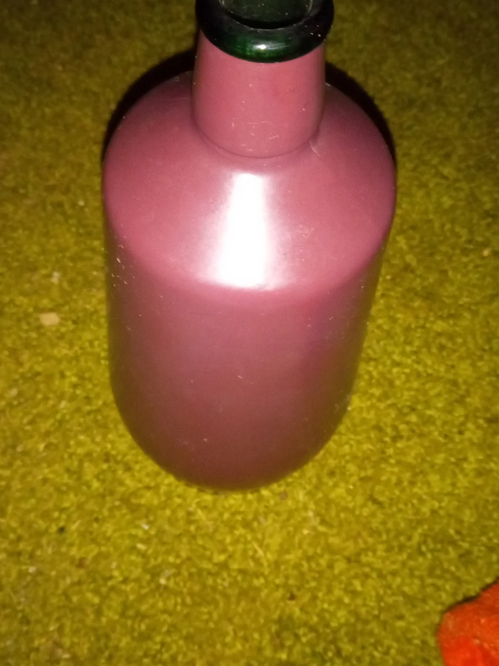 vintage matte mauve-painted glass wine bottle from J.M. da Fonseca (Portugal)